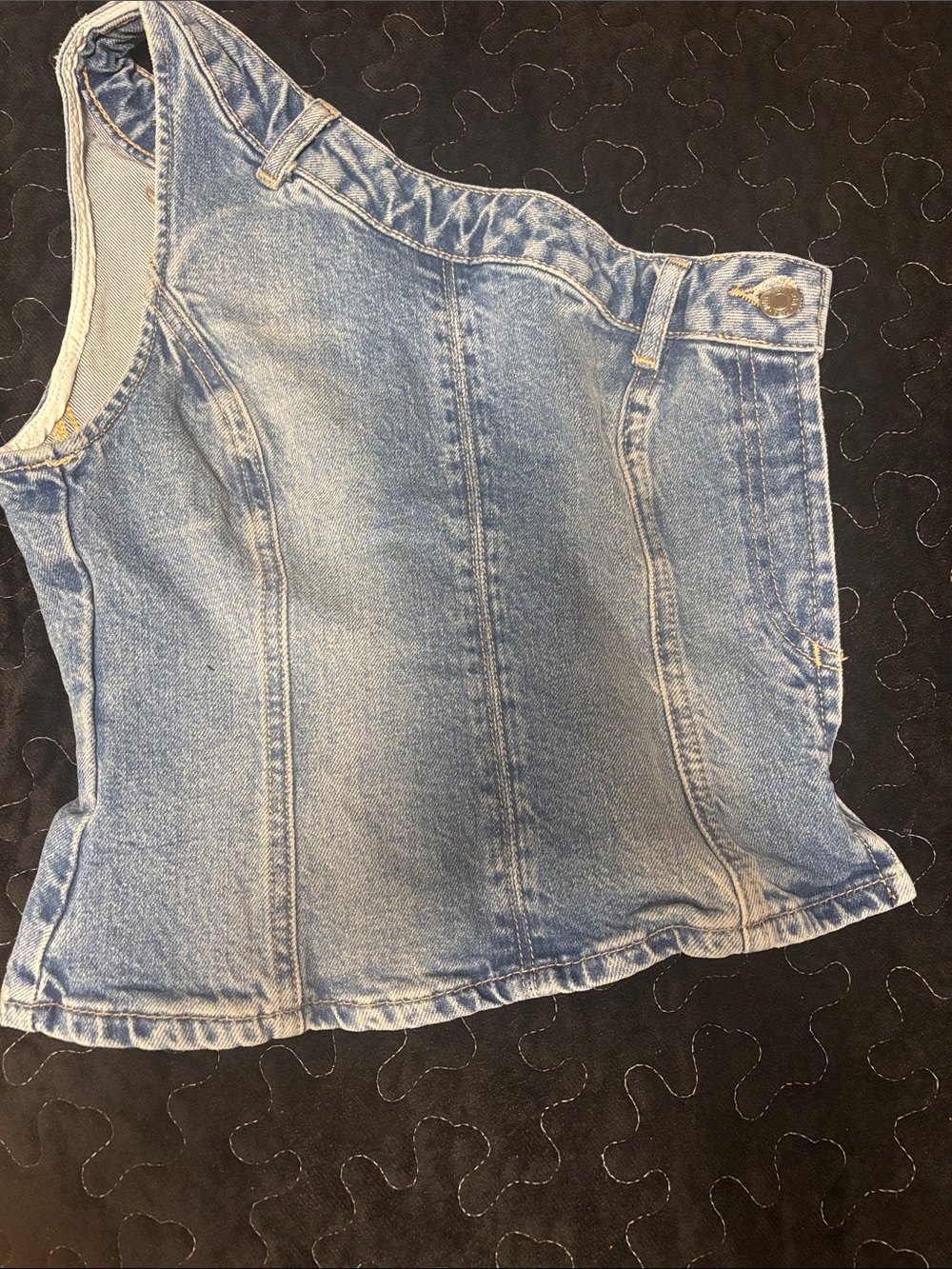 Zara Light Blue Denim Corset Top